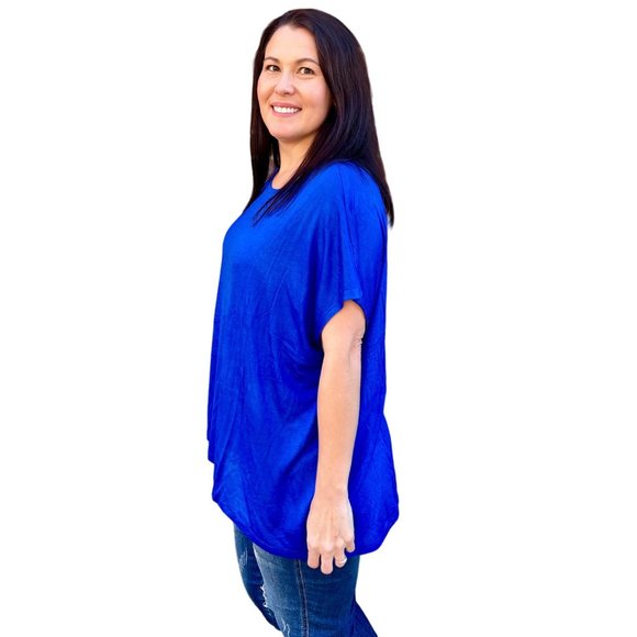 Culture Code Blue Round Neck Oversized Flowy Sleeveless Tank Top CAK1557 - Picture 7 of 8